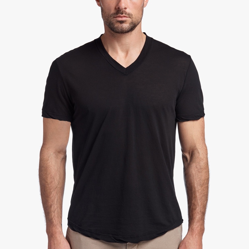 James Perse Short Sleeve Black V-Neck